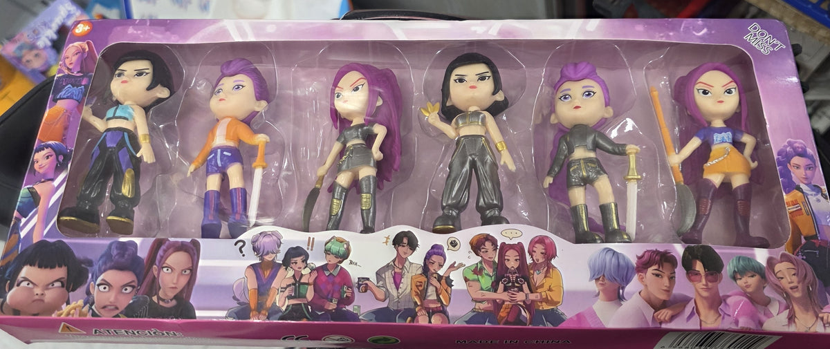 K-Pop Demon Hunters 6-Piece Action Figure Set (Rumi, Mira & Zoey) - Collector Box