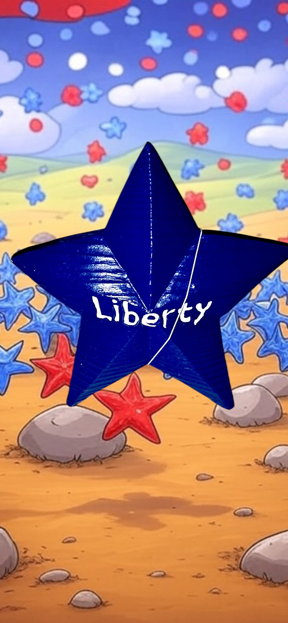 Patriotic, Tabletop, Wooden "Liberty Star"