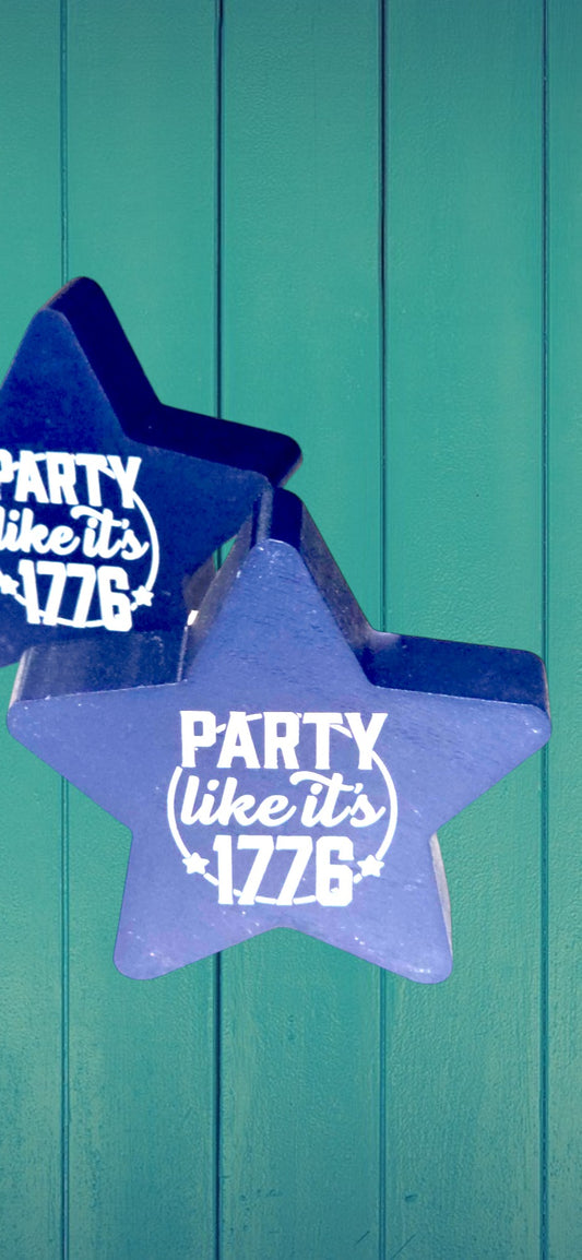 Patriotic Wooden Stars "Party like its 1776"