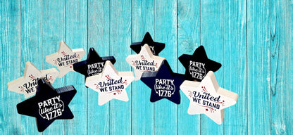 Patriotic Wooden Stars "Party like its 1776"