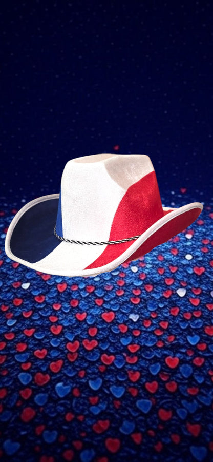 Patriotic Cowboy Hat, Red White and Blue