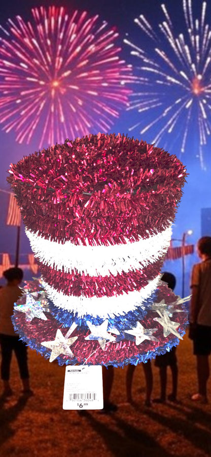Patriotic Red and White Top Hat for Tabletop