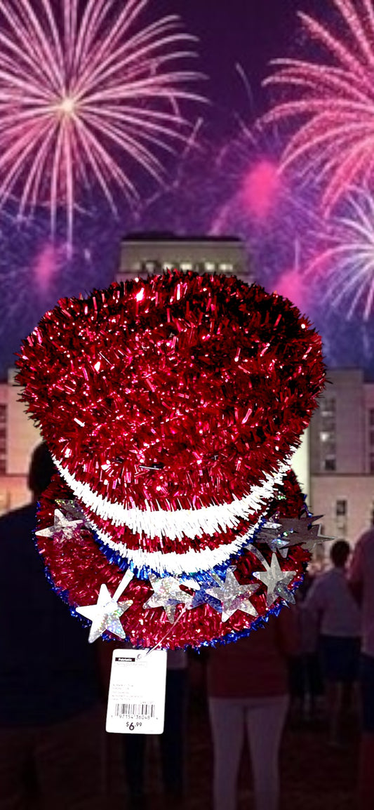 Patriotic Red and White Top Hat for Tabletop