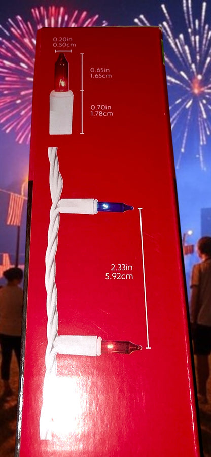 Decorative Red White and Blue LED lights for hanging