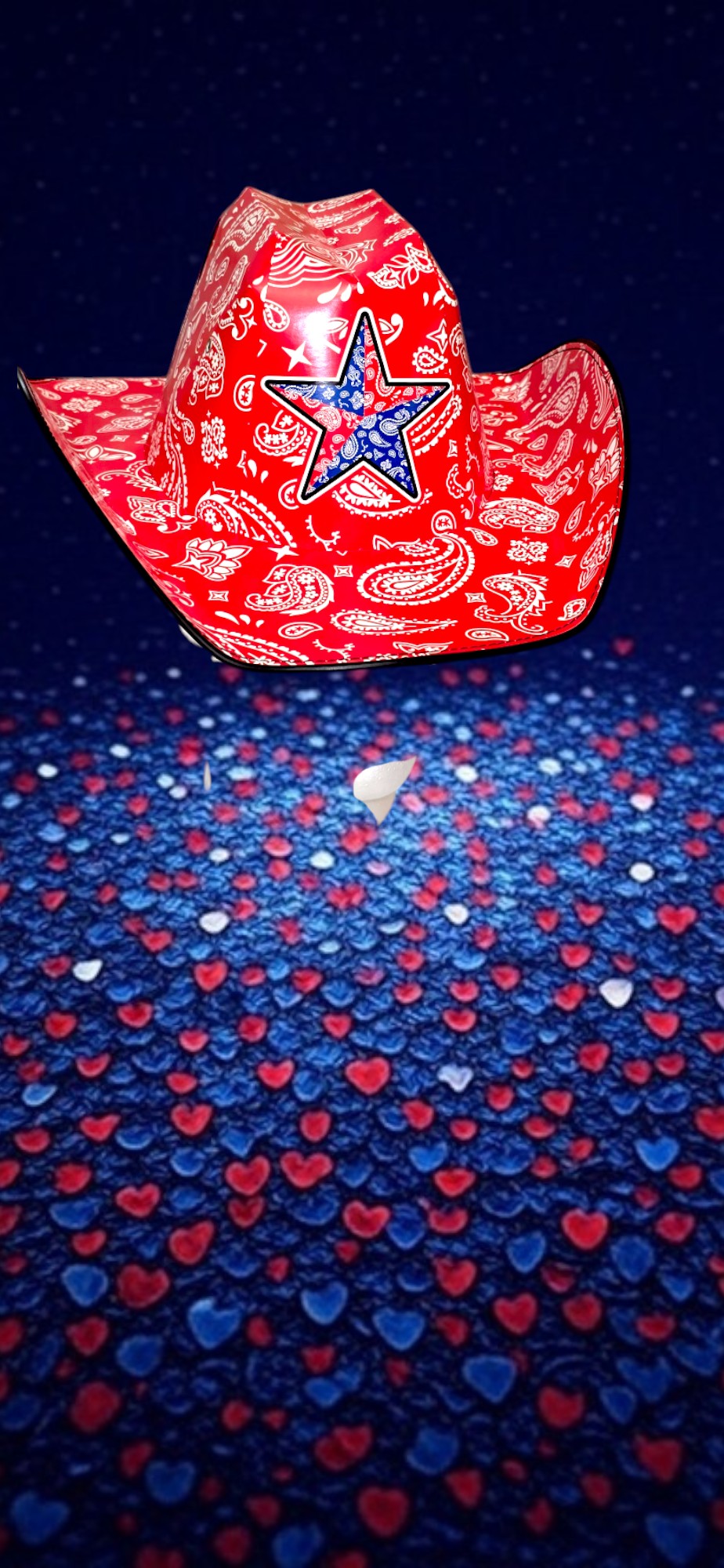 Red White and Blue Star Cowboy Hat